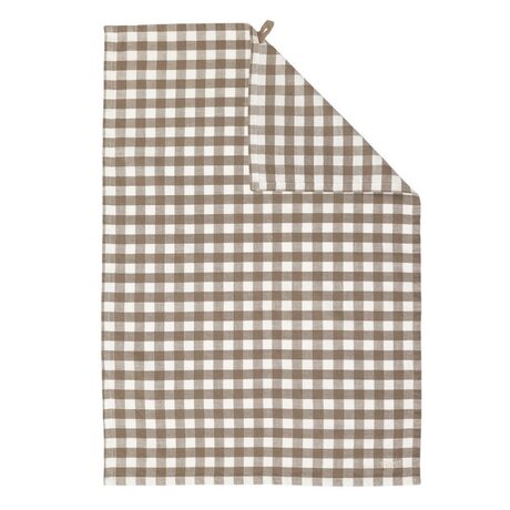 Ernst Checkered kitchen towel 47 x 70 cm, brown/white