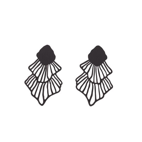 Littlebit Design Saimaa stud earrings nappikorvakorut matte black, 48 mm