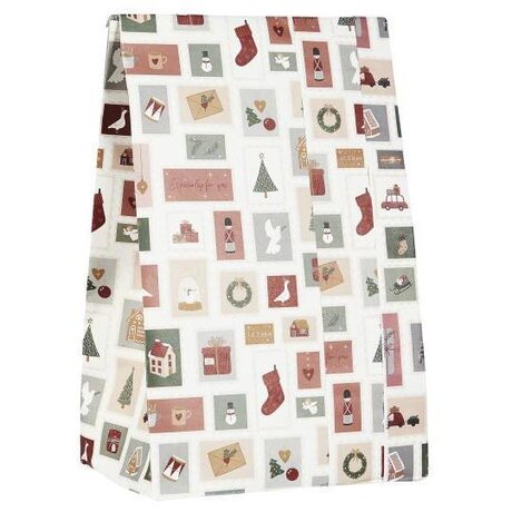 Ib Laursen Gift bag Christmas stamps M 18x28,5x10 cm