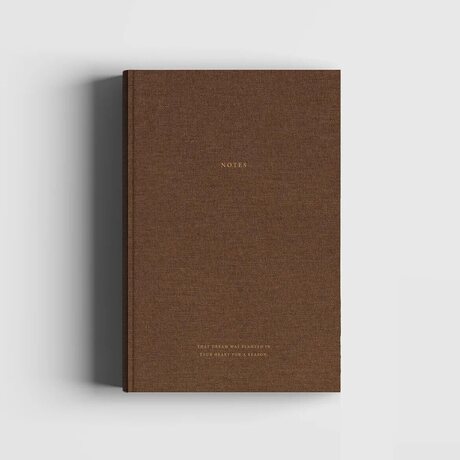 Cozy Publishing Brown linen & golden notes muistikirja, ruskea