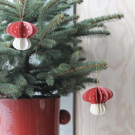 OYOY Christmas mushroom ripustettava koriste 3 kpl/pkt