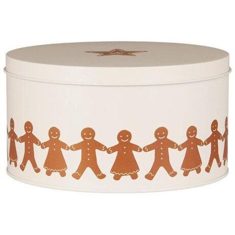 Ib Laursen Metal jar with lid gingerbread , round