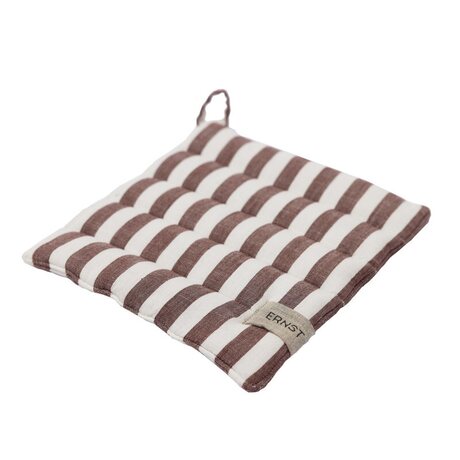 Ernst pot holder wide stripes 23 x 25 cm, red/white