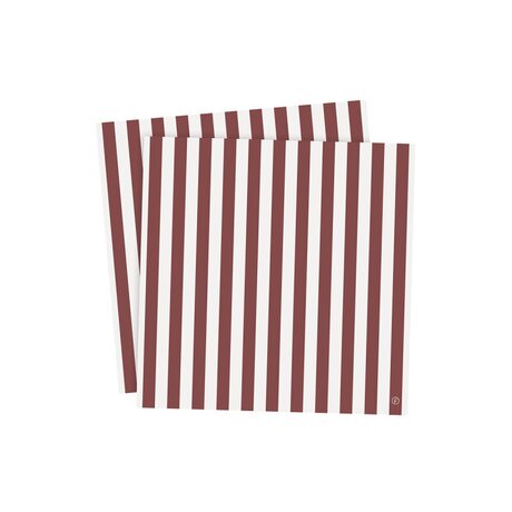 Ernst Striped napkins 33 x 33 cm 20 pcs/pkt, red/white