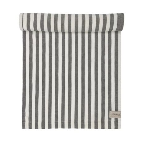 Ernst striped table runner wide stripes green/white CHOOSE LENGHT