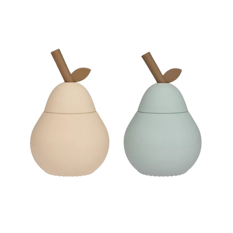 OYOY Pear cup w/straw, CHOOSE COLOUR