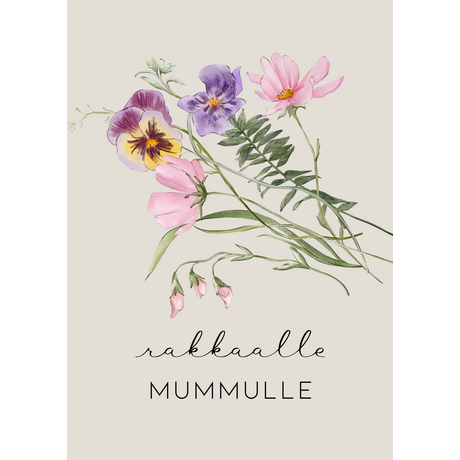 Rakkaalle mummulle kortti