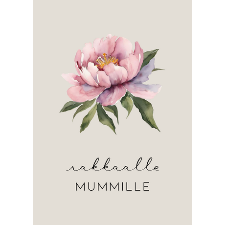 Rakkaalle mummille kortti