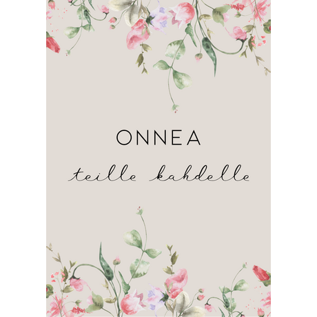 Onnea teille kahdelle kortti, kukat