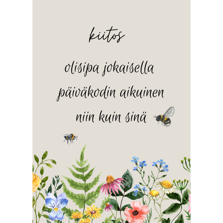 Olisipa jokaisella päiväkodin aikuinen niin kuin sinä kortti