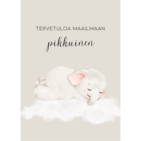 Tervetuloa maailmaan pikkuinen kortti, norsu