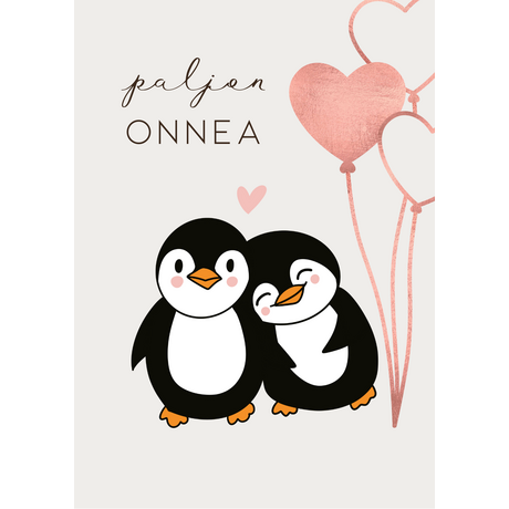 Paljon onnea kortti, pingviinit