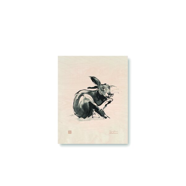 Teemu Järvi Hare plywood poster 24 x 30 cm