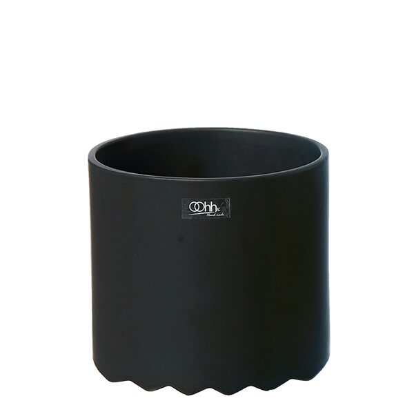 Oohh Wawe pot/jar 12 x 11 cm, matte black