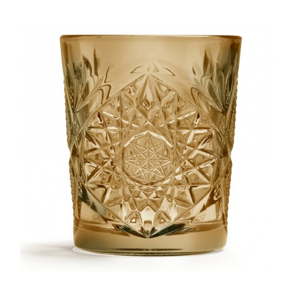 Libbey hobstar drinking glass 35 cl, ochre
