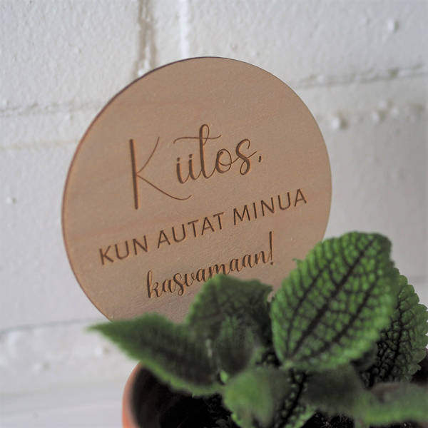 Puine Kasvu -kyltti 7 cm, kiitos, kun autat minua kasvamaan