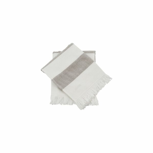 Meraki Barbarum käsipyyhe 40 x 60 cm 2 kpl/pkt, valkoinen/ruskea