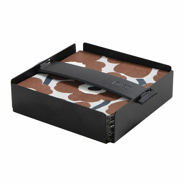 Miiko Design Servettiteline 13,5 x 13,5 x 3,5cm, musta/musta hihna