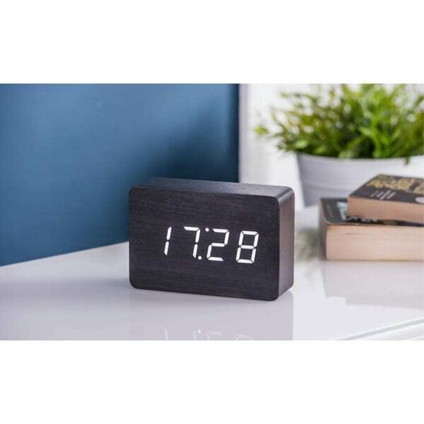 Gingko Design Brick click kello, musta/valkoinen led