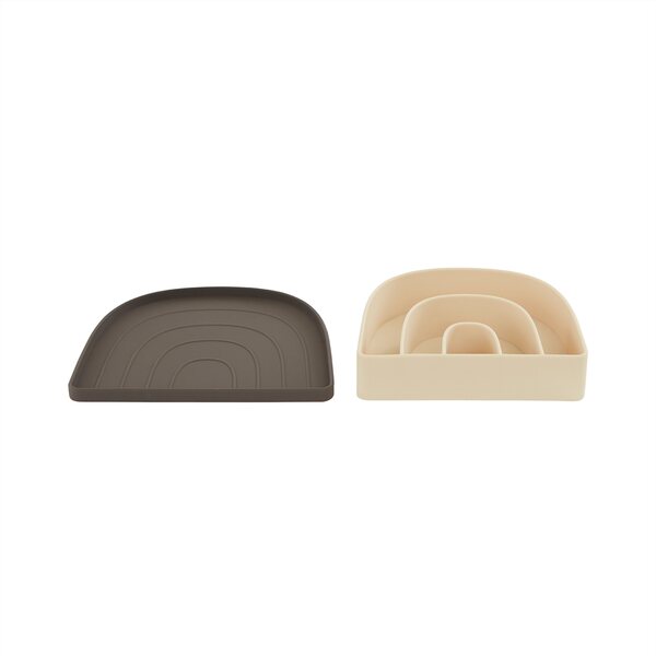 OYOY Rainbow plate and bowl, choco/vanilla