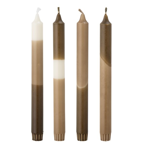 Bloomingville Dipatut kynttilät 25 cm 4 kpl/pkt, ruskea
