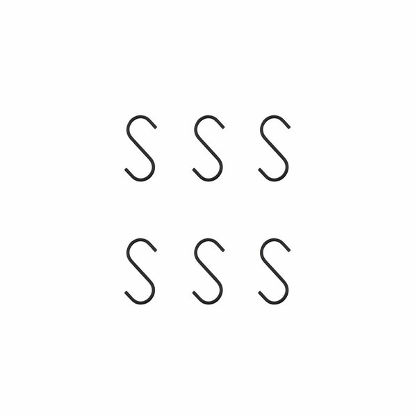 House Doctor Snap s-hook 3 x 6 cm pack of 6, black