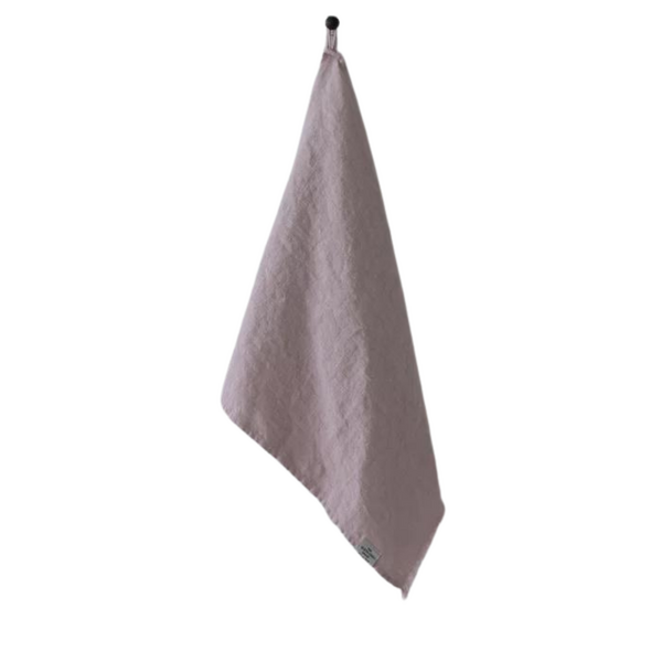 Heaven Linen Käsi/keittiöpyyhe hapsuilla 45 x 90 cm, utuinen roosa