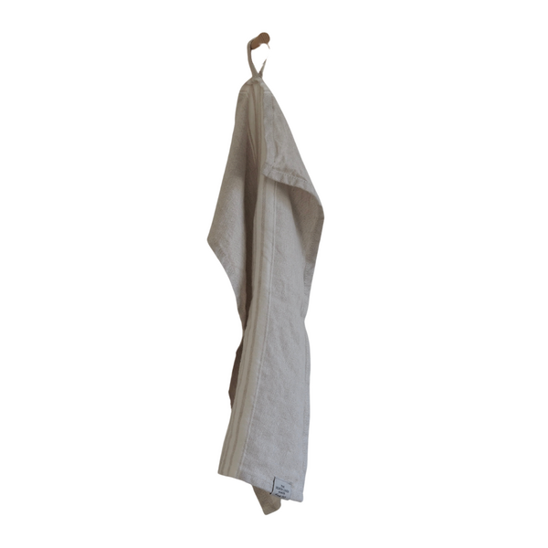 Heaven Linen Vieraspyyhe raita 31 x 47 cm, pellava/luonnonvalkoinen