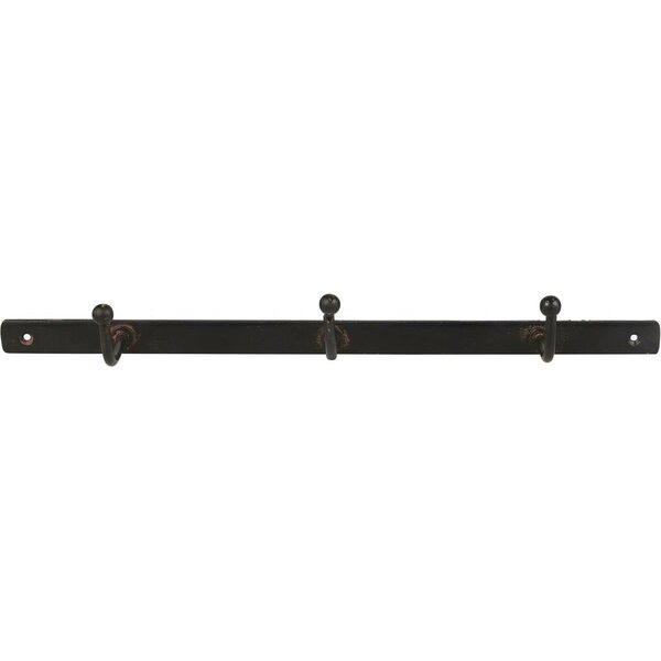 Ib Laursen Naulakko 3 nuppia 2 x 38 cm, musta metalli