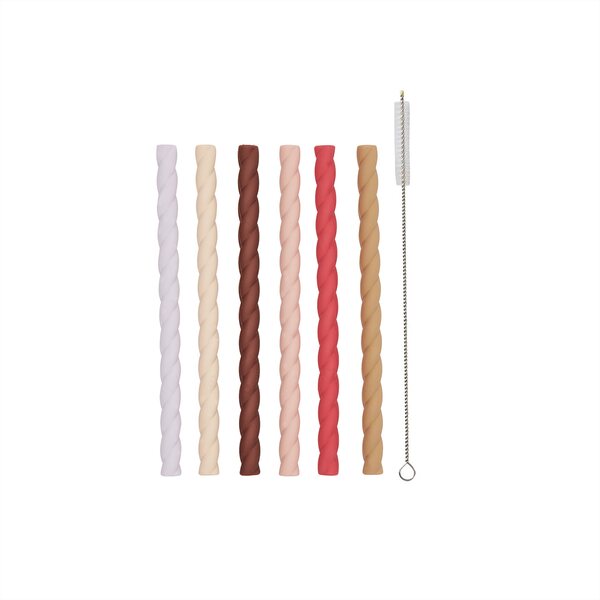 OYOY Mellow silikoniset pillit 16 cm 6 kpl/pkt, cherry red/vanilla