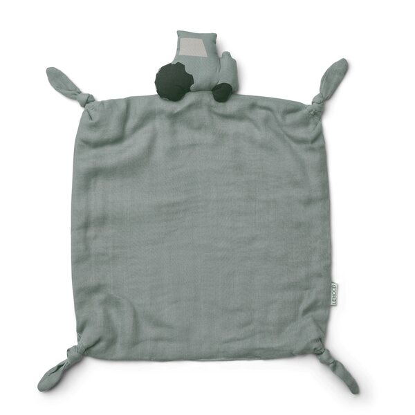 Liewood Agnete cuddle cloth, Tractor blue fog multi mix