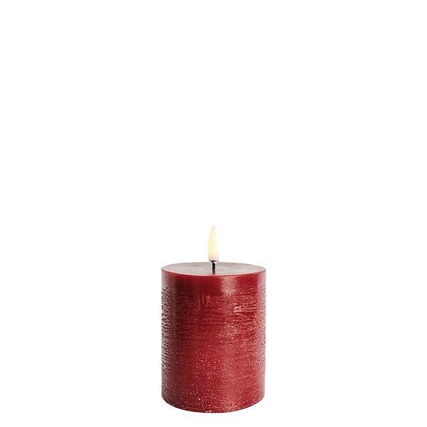 Uyuni Led-kynttilä rustiikki 7,8 x 10 cm, carmine red