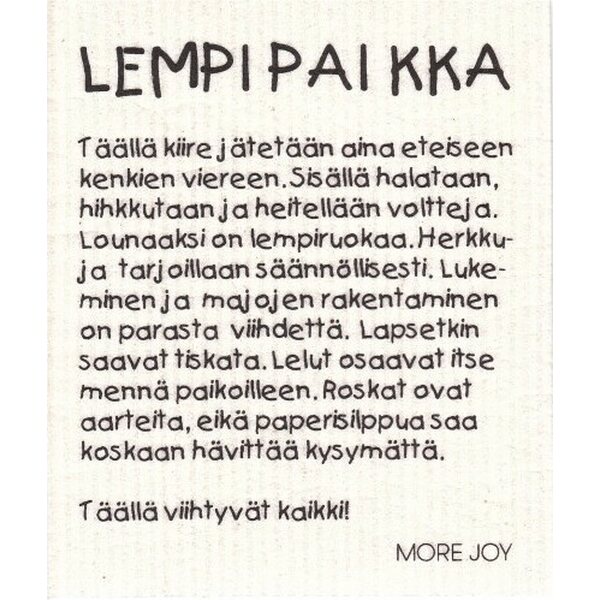 More Joy Lempipaikka tiskirätti