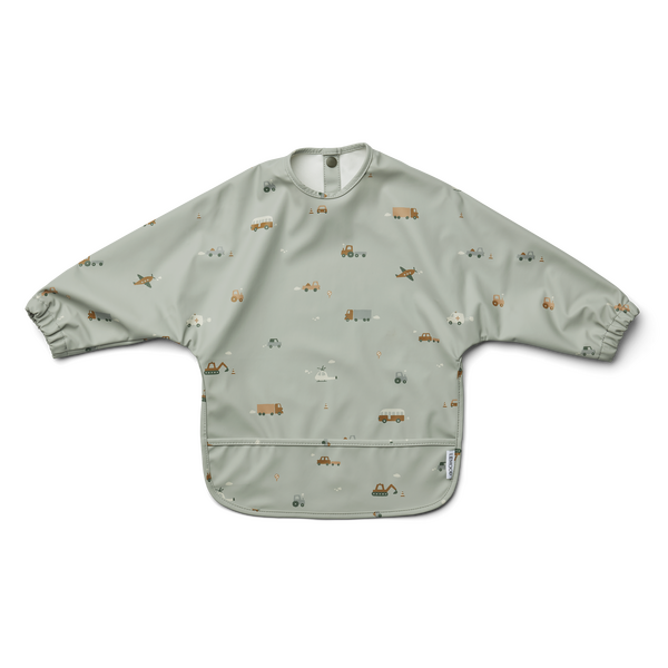 Liewood Merle cape bib, Vehicles/dove blue mix