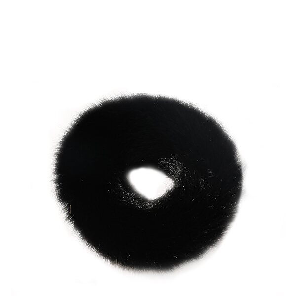 Faux fur scrunchie, musta