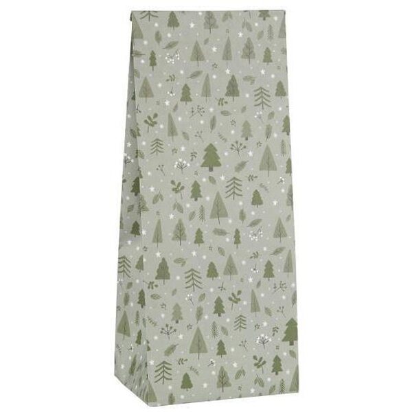 Ib Laursen Lahjapussi green Christmas forest XS 9 x 22,5 x 6 cm