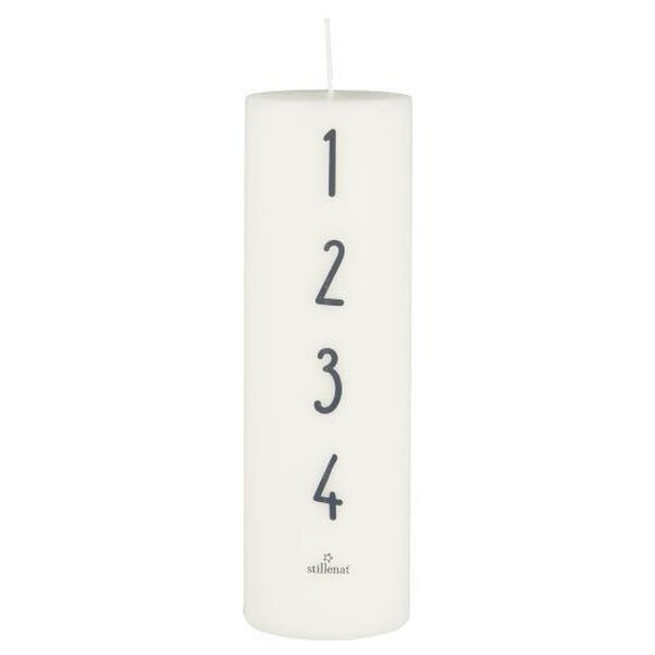 Ib Laursen Adventtikynttilä 20 cm valkoinen/harmaa