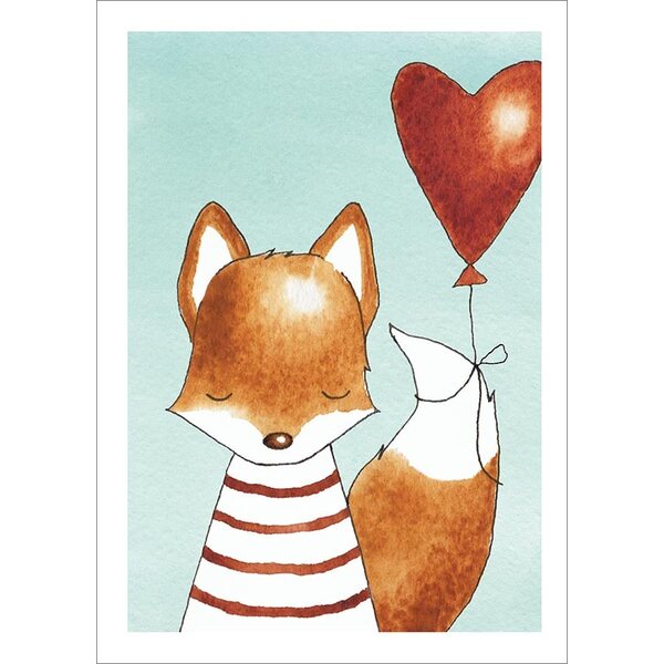 Henna Adel Fox and a heart-shaped balloon postcard