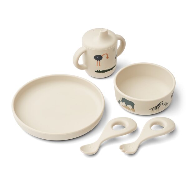 Liewood Ryle Printed Tableware Set, All together / Sandy