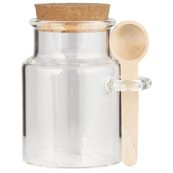 Ib Laursen Glass jar w/cork and wooden spoon 140 ml