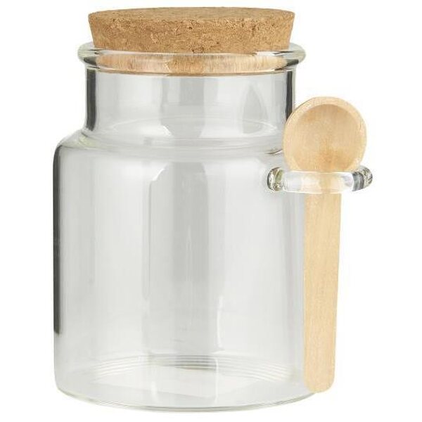 Ib Laursen Glass jar w/cork and wooden spoon 300 ml