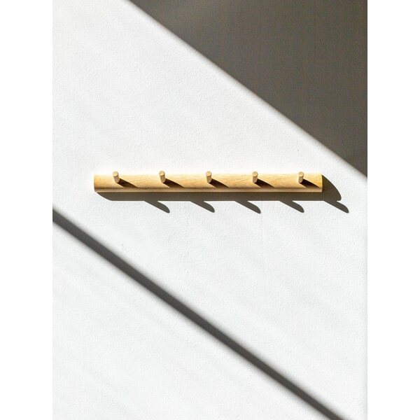 Eco & Pop Coat rack 5 knobs 4 x 48 cm, natural birch