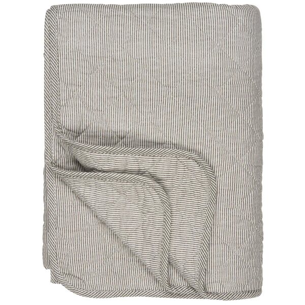 Ib Laursen Quilt 130 x 180 cm, white/soil coloured stripes