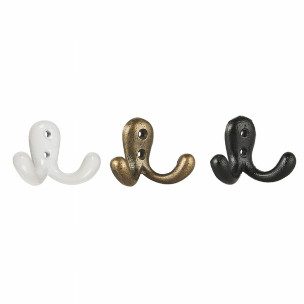 Ib Laursen Hook double mini 6 x 4 x 3 cm CHOOSE COLOUR