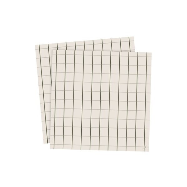 Ernst Checkered napkins 33 x 33 cm 20 pcs/pkt, sand/green