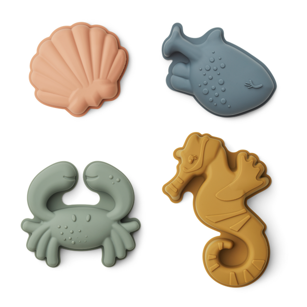 Liewood Gill sand moulds 4 pack, Sea shell / Pale tuscany