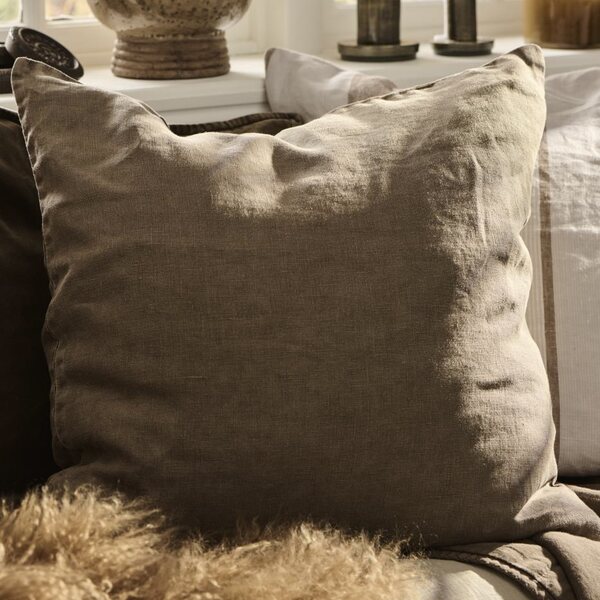Ib Laursen Cushion cover linen 50 x 50 cm, chocolate
