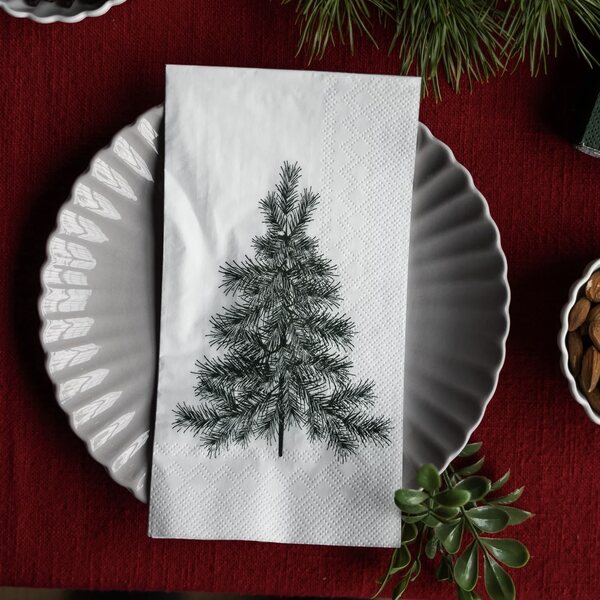 Storefactory Julgran napkin 11 x 21 cm, white