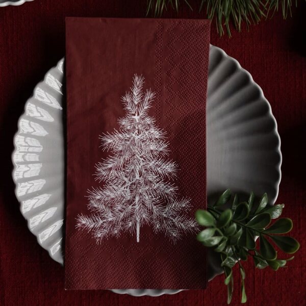 Storefactory Julgran napkin 11 x 21 cm, red