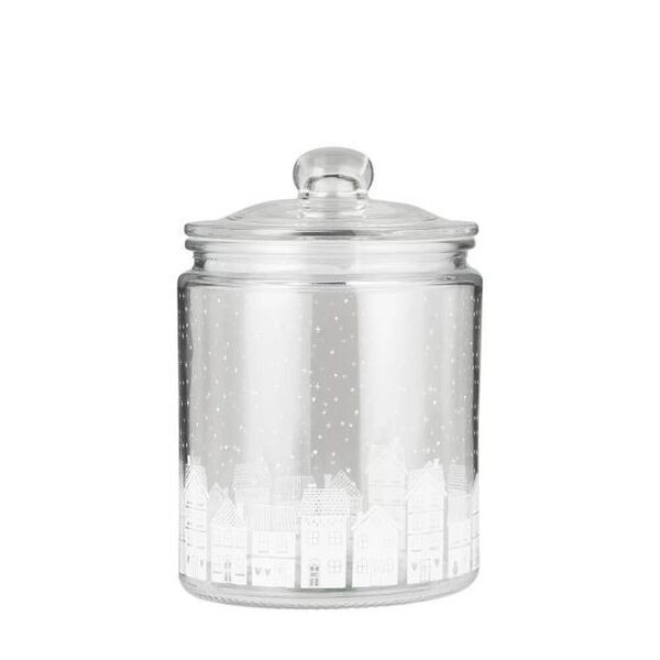 Ib Laursen Glass jar with lid Christmas town 1,9 l